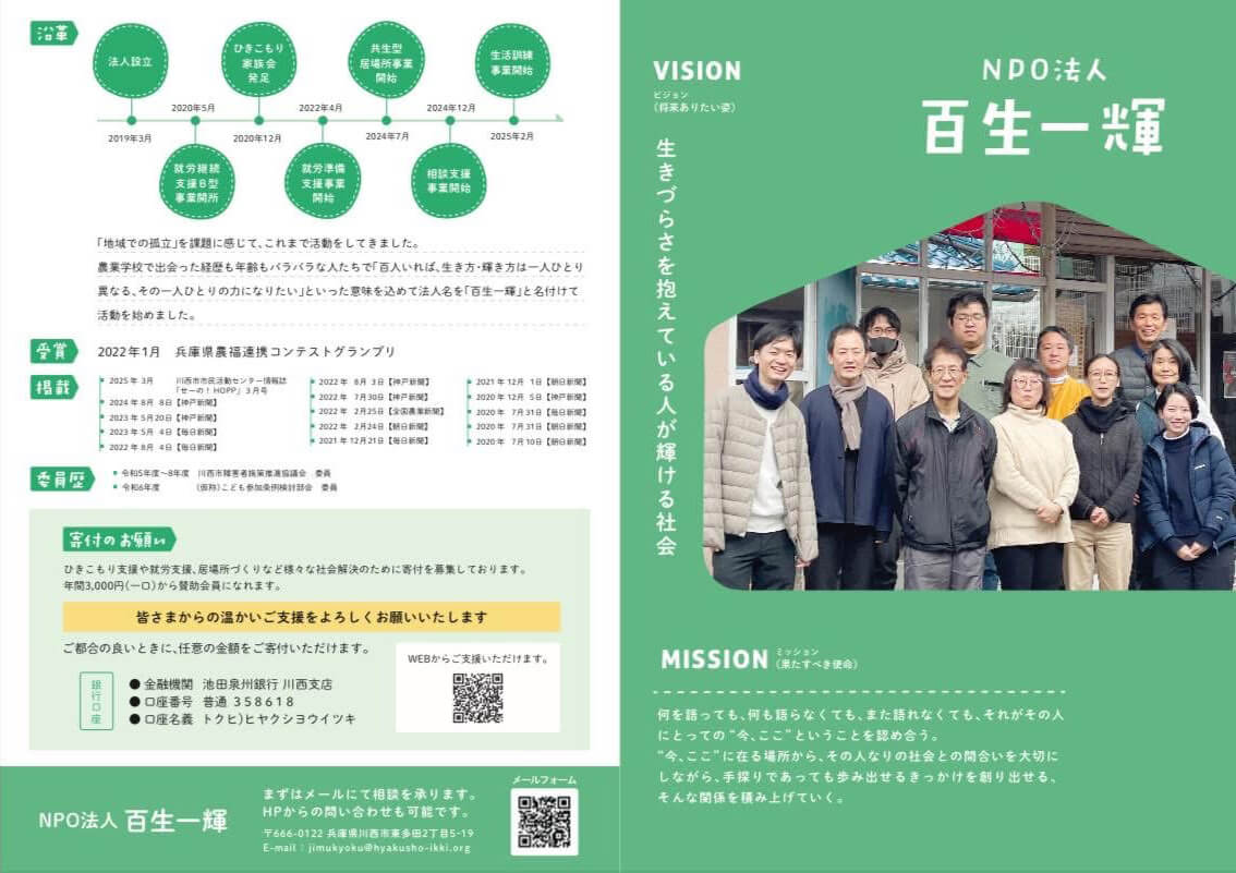 NPO法人,百生一輝,デザイン,川西市,北摂